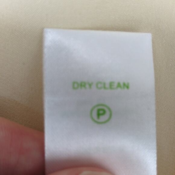 Lilly Pulitzer Women's M Beige 100% Silk Sheer Blouse, Neck Tie Balloon Sleeves - Picture 6 of 6